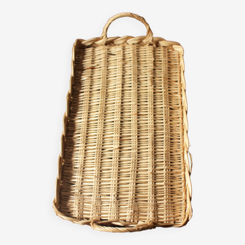 Rectnngle wicker tray vintage basketry