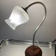 Metal and wood gooseneck table lamp