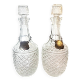 Paire de Carafes à Whisky Gin Vintage Cristal 70's