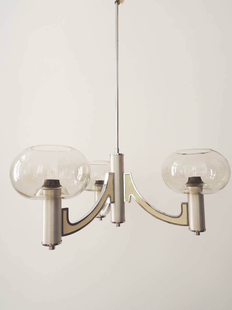 Chandelier with 3 lights by Gaetano Sciolari – Italian design from the 1970s.