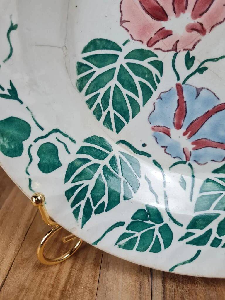 Antique Gien deep plate – floral pattern