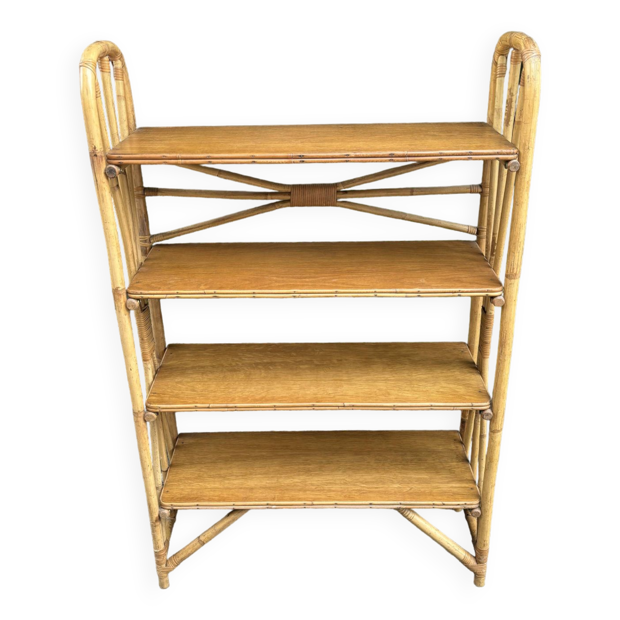 1950s rattan shelf