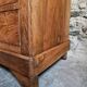 French antique walnut commode with a dark grey marble top, circa 1830–1860.
