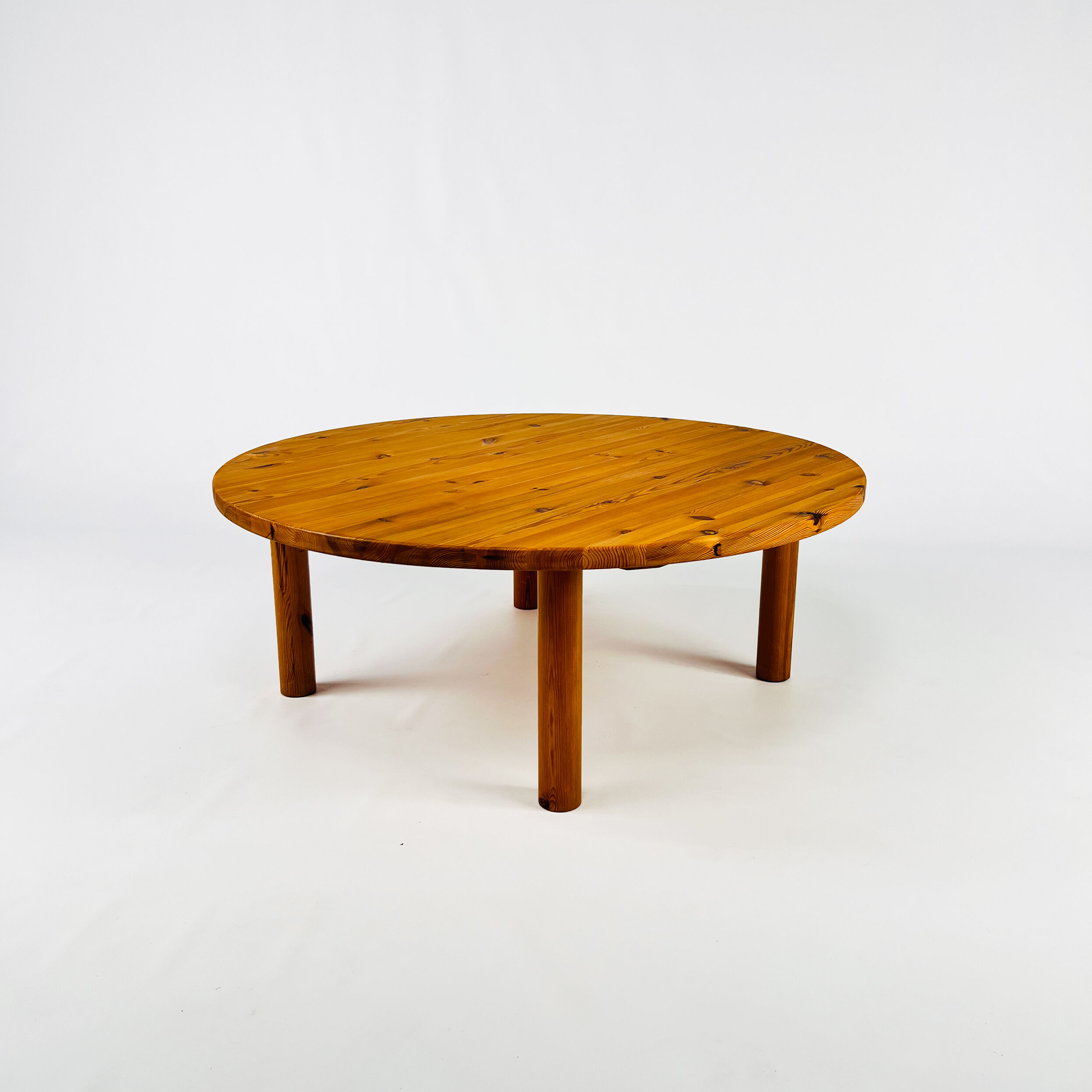 Table basse en pin massif du milieu du siècle, années 1970