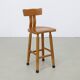 Lot de 4 tabourets de bar vintage en bois