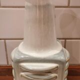 Vase vintage en grès , émail blanc et bleu de Einar Johansen  Soholm 1960 Danemark