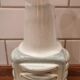 Vintage vase in sandstone , white and blue enamel by Einar Johansen Soholm 1960 Denmark