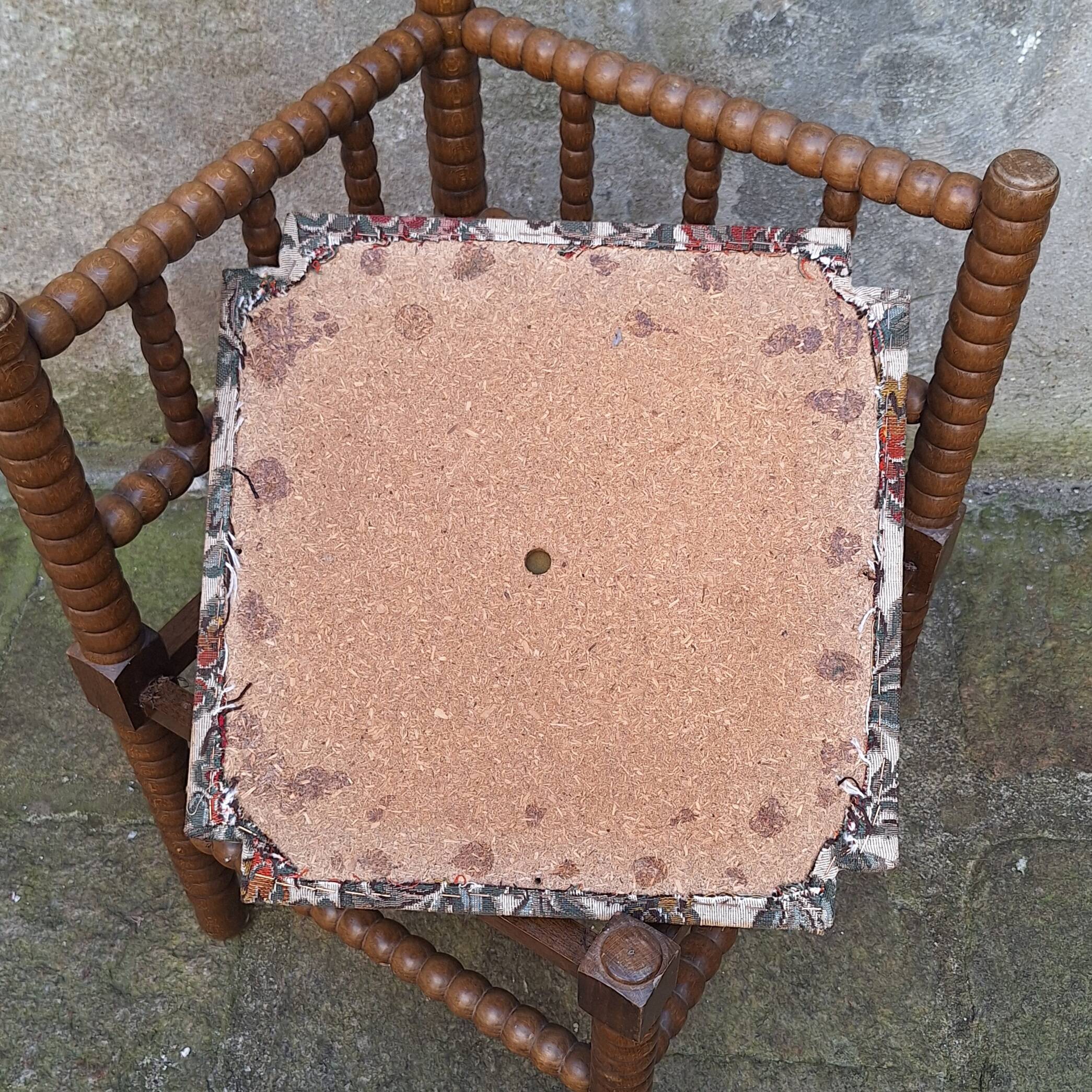 Turned wooden fireside chair
