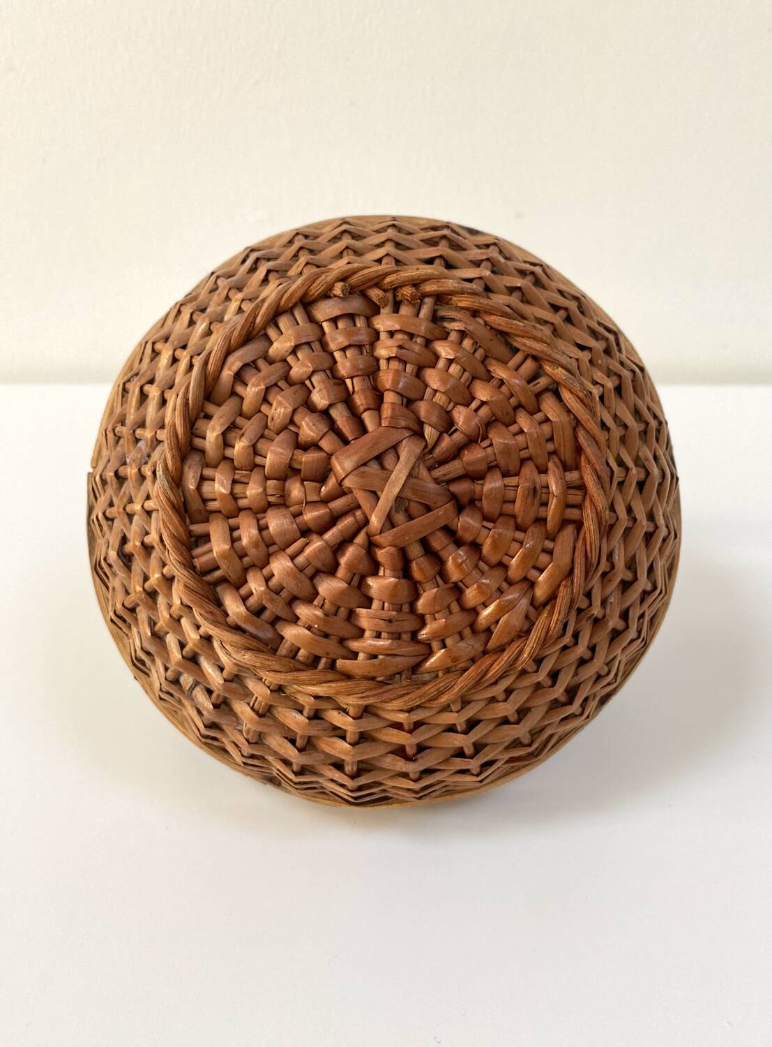 Rattan storage basket from the 50s/60s