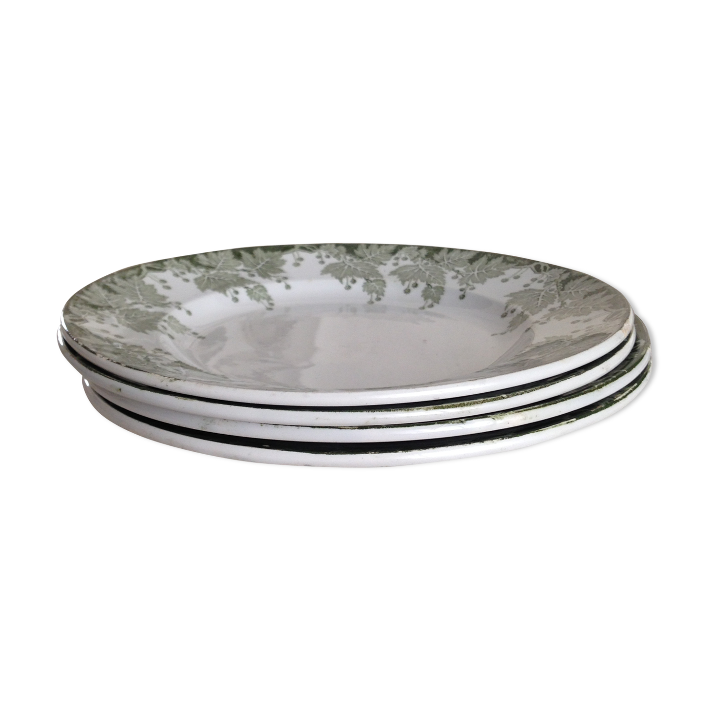 Dinner plates, model Platane, pottery St Amand and Hamage