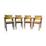Série de 4 fauteuils bridge Jens Risom pour Walter Knoll
