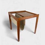 Danish teak side table with magazine rack, 1960s