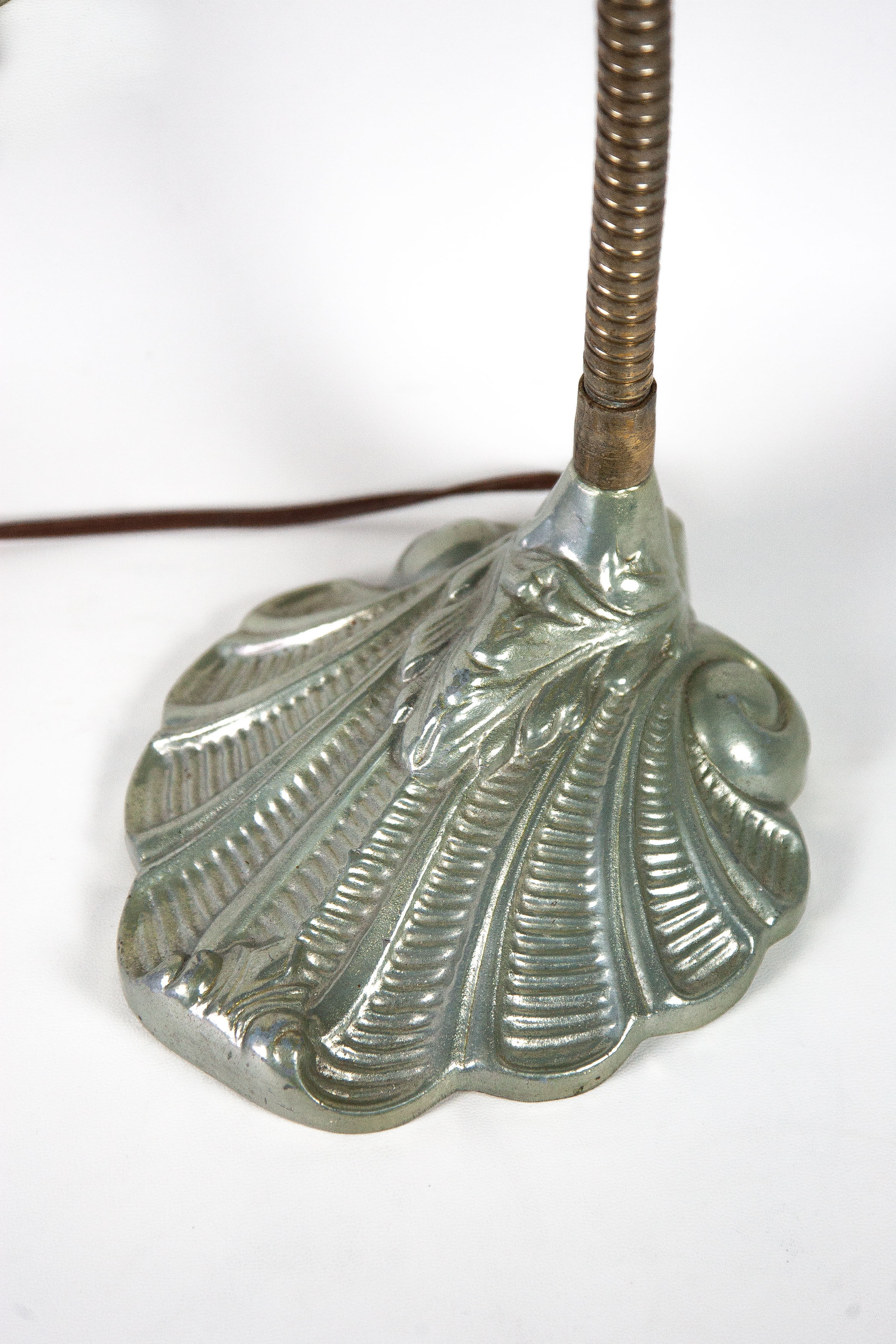 Vintage, lamp, lamp lamp bedside, lampe lamp table lamp metal and cast aluminum, shell, office, art deco lamp, table lamp