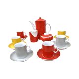 Coffee service for 6 people, milo designed by a. sadulski, karolina table porcelain plant, poland, 1