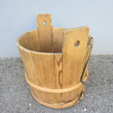 Rustic Scandinavian wooden bucket from the 19th century