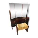 Hairdresser with triptych mirror and stool