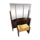 Hairdresser with triptych mirror and stool
