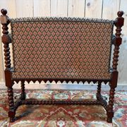 Petit banc d'office en acajou de style Louis XIII