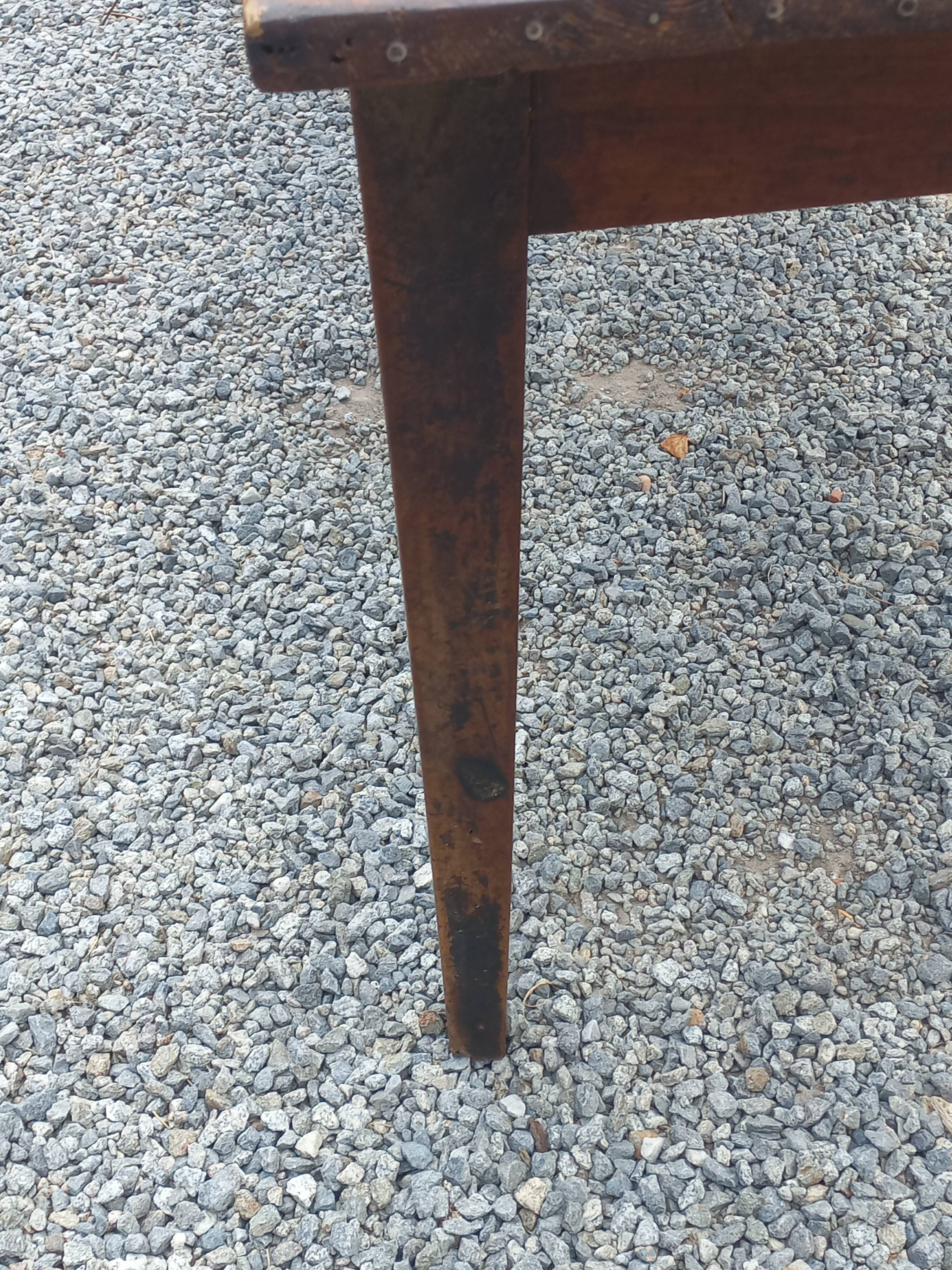 19th century farmhouse table with spindle legs, 225cm