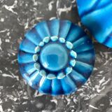 Blue slip sugar bowl