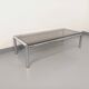 Vintage rectangular coffee table in smoked glass and chrome metal from the 1960s.