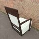 Old armchair white leather art deco design André sornay