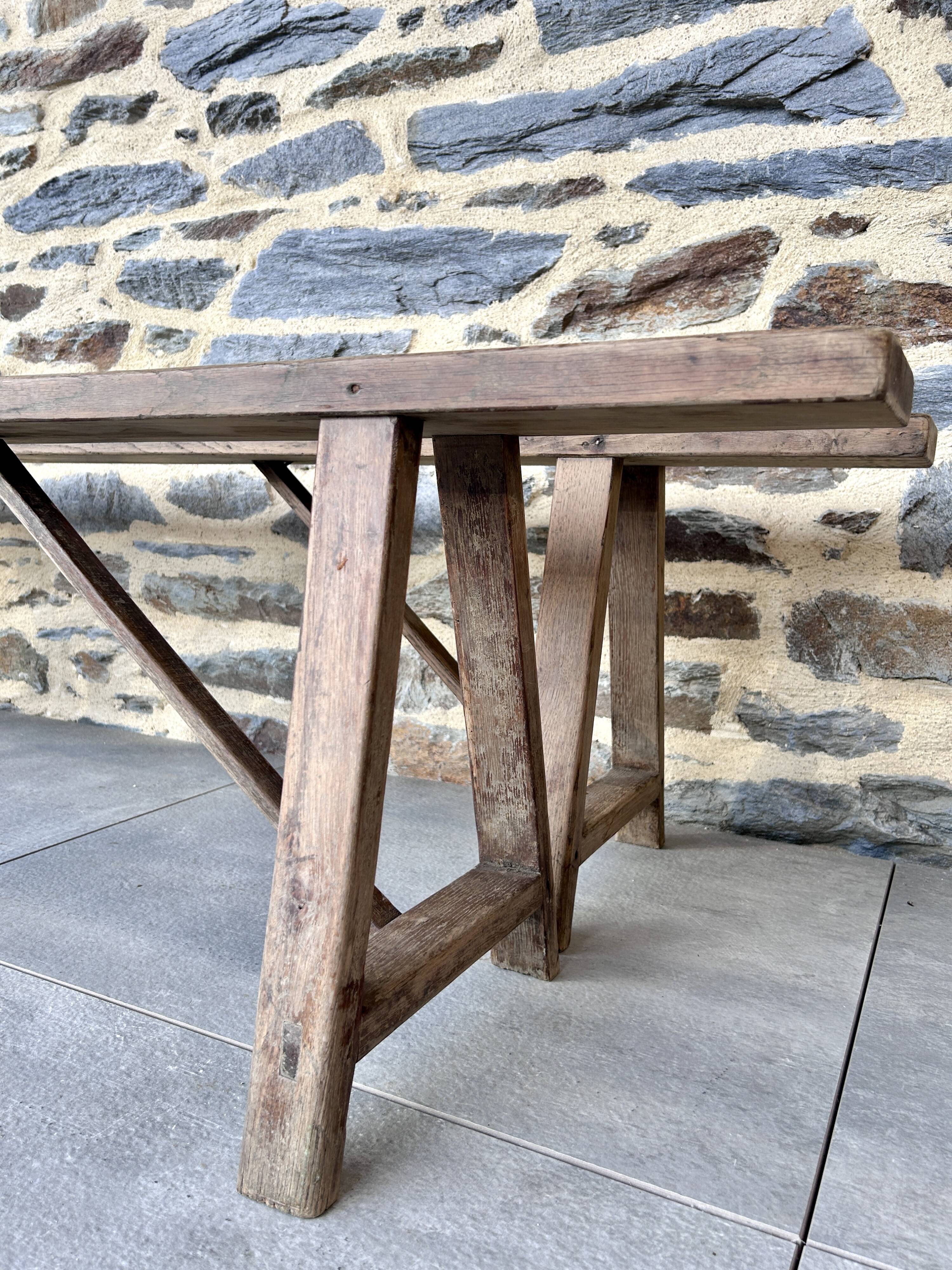 Pair of antique farm benches