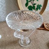 Art Deco chiseled glass candle holder - vintage