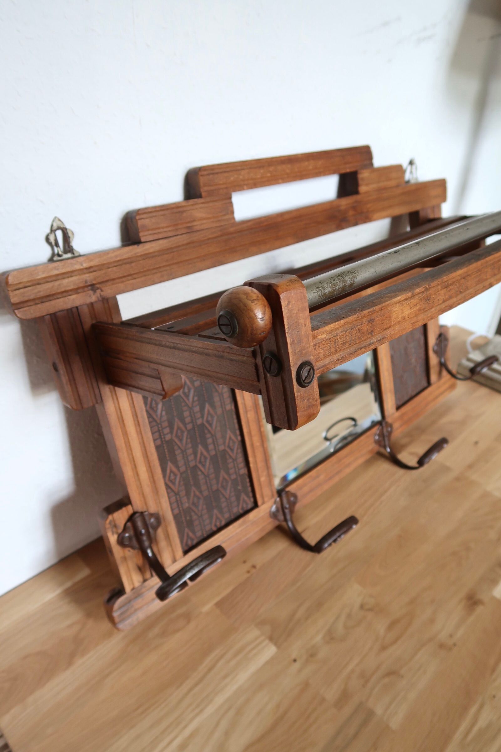 Art Deco wall coat rack