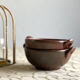Duo of artisanal stoneware bowls