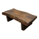 Table basse en chêne massif rustique avec un plateau en une seule pièce, France années 1950.