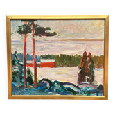 Original Swedish Oil on Panel – “Landscape” by Carl Köhler– Signed