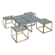 Brass and chrome coffee table with four nesting tables 1970