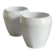 Pair of White Ceramic Candle Holders