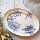 Ceramic dish pattern blue palm trees