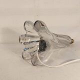 Twisted crystal lamp base signed vannes france 30cm