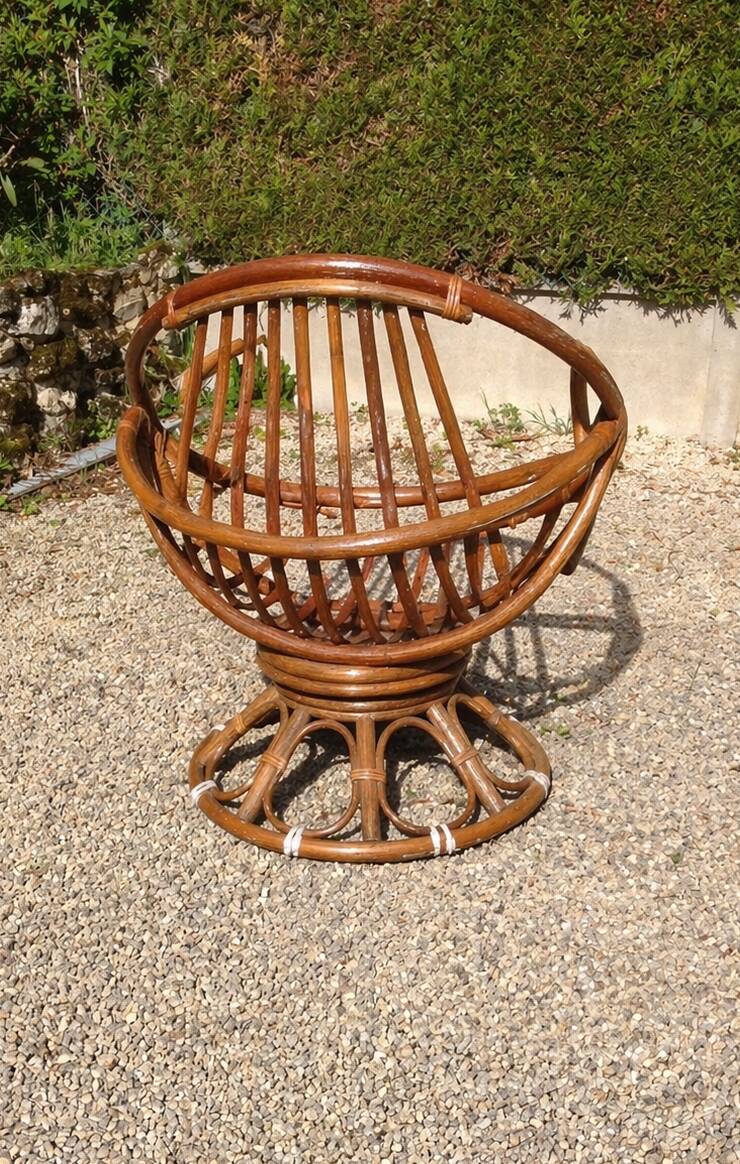 Large rattan armchair Ernest