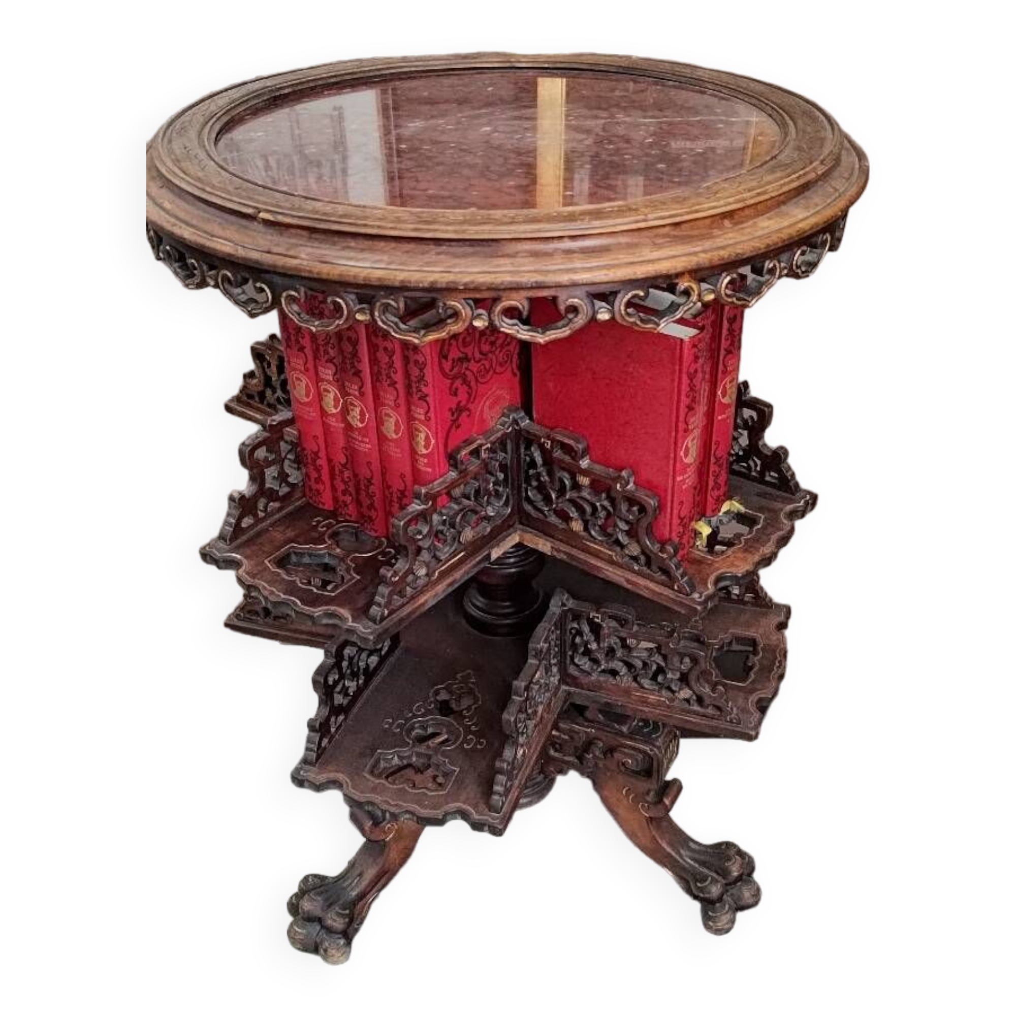 Asian revolving bookcase