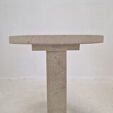Set of 2 Italian Travertine for Stone Pedestals or Side Tables, 1980's