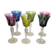 Set of six Val Saint Lambert crystal wine glasses