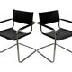 Vintage set of 4 tubular leather chairs style MG5 Grassi