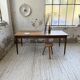 Table de ferme chêne pieds fuseaux 1950