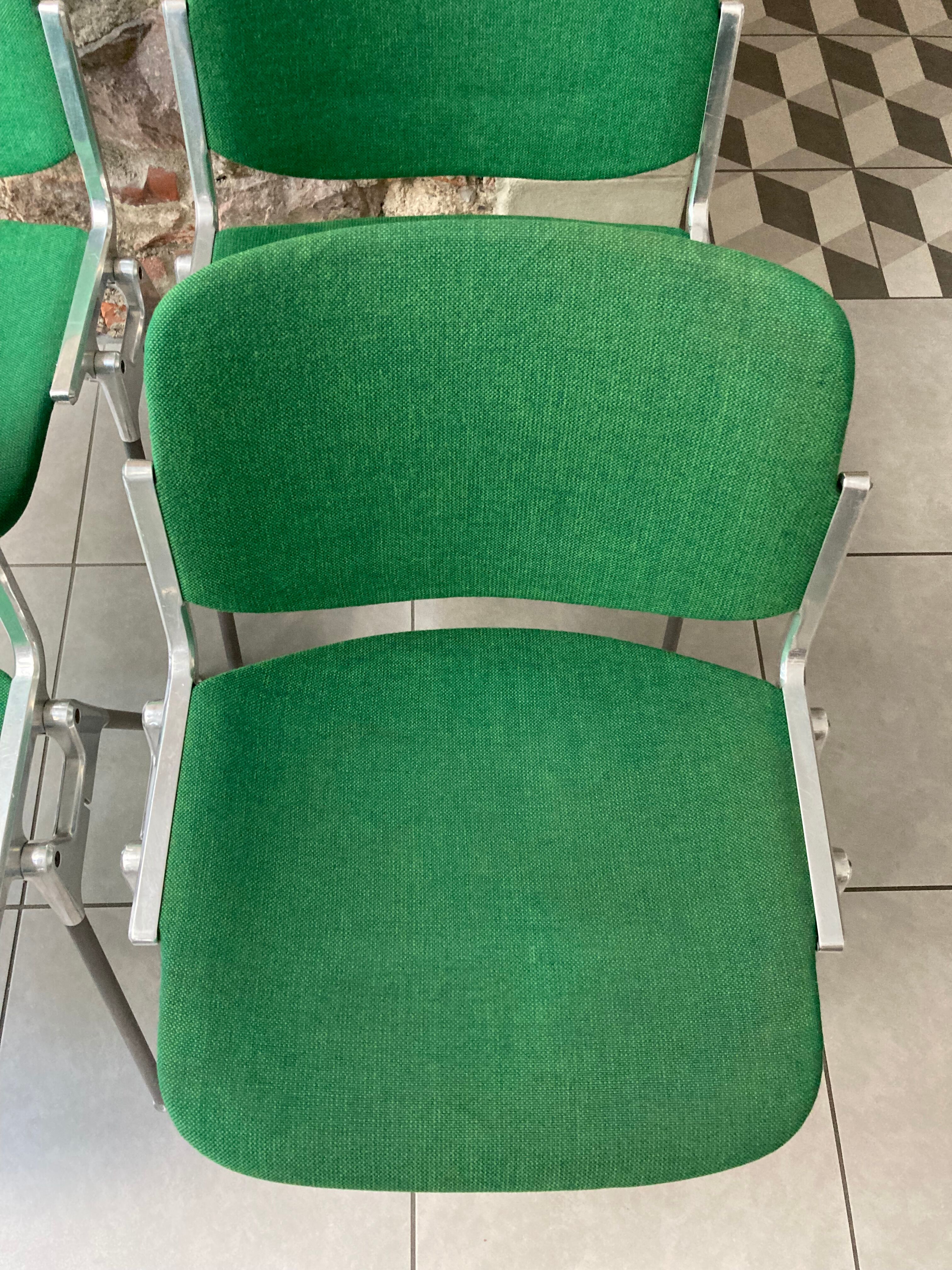 Set of 4 Green DSC106 Giancarlo Piretti chairs by Castelli