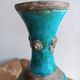 Ugo zaccagnini turquoise ceramic vase with dragon decoration