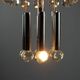 Vintage Italian chandelier, chrome-plated metal and glass design, original
