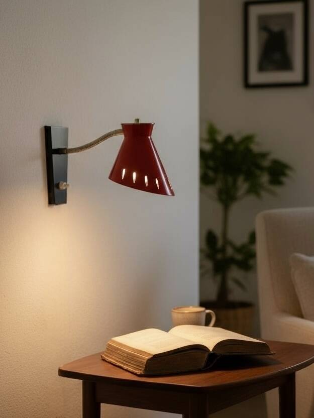 Vintage diabolo wall sconce in the style of René Mathieu