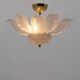 Murano Glass Ceiling Light with White Glass Flower-shaped Petals