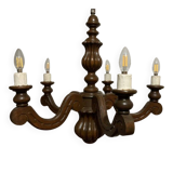 Louis XVI style wooden chandelier, 1890s