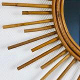Mirror sun rattan - vintage 70