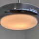 Big chrome milk glass Bauhaus pendant / lamp - 1930s